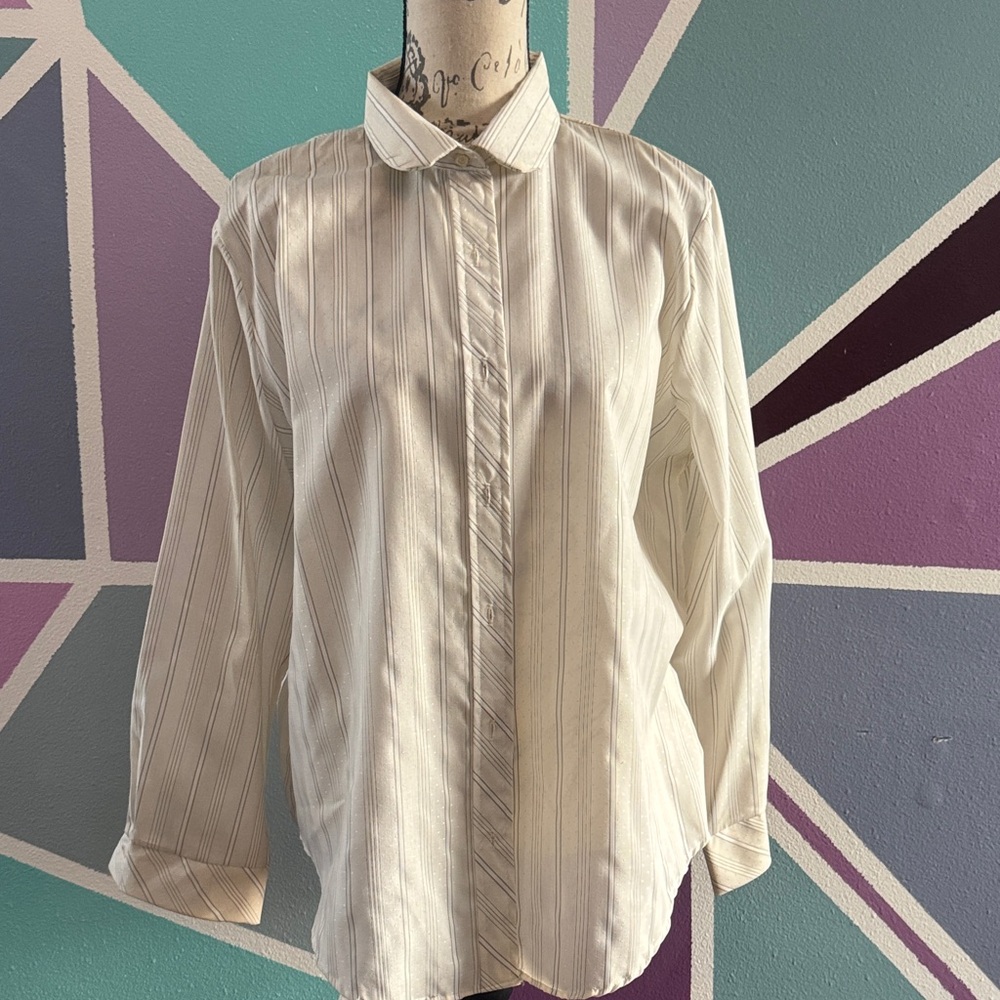 Classic Cream Striped Shirt